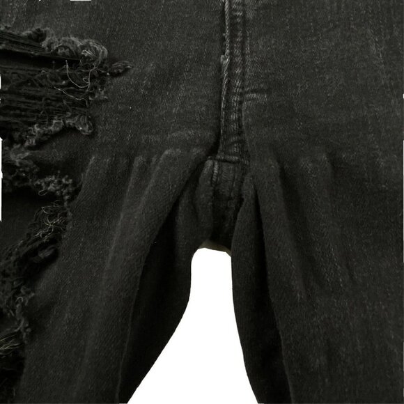 American Eagle size 4S High Rise Jegging Next Level Stretch Distress Jeans Black - Picture 4 of 12